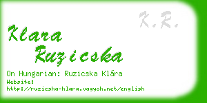 klara ruzicska business card