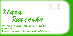 klara ruzicska business card